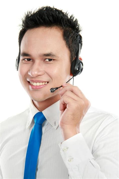 Male Young Call Center Operator Stock Image Image Of Confident