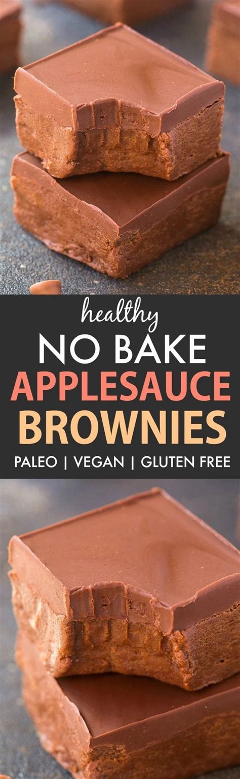 Healthy No Bake Applesauce Brownies Paleo Vegan Gluten Free