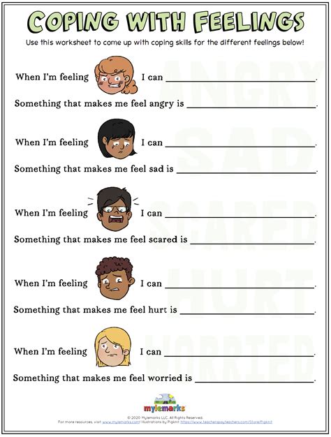 Coping Skill Worksheets Worksheets For Kindergarten