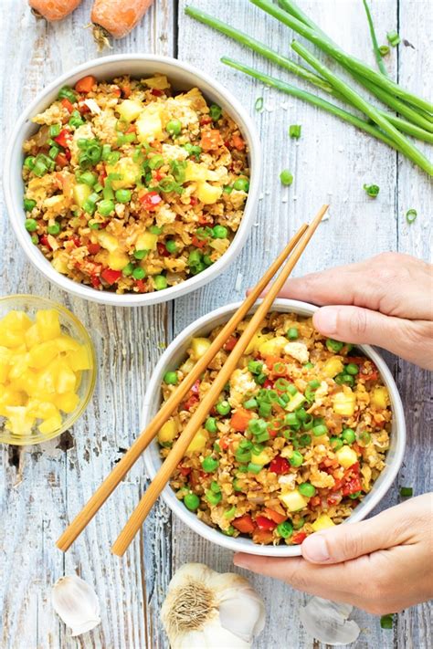 Just like fried rice from the chinese restaurant, all of these meats or shrimp will turn this side dish into a meal. Pineapple Cauliflower Fried Rice | In Under 30 Minutes!