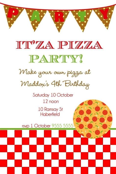 Throw a party to remember with a customized party invites blank template. Free Pizza Party Invitation Template - SampleTemplatess ...