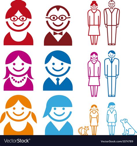 Download Family icon set Royalty Free Vector Image - VectorStock