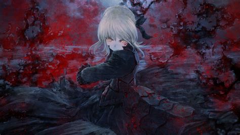 Gray Haired Female Anime Character Illustration Type Moon Fate Series