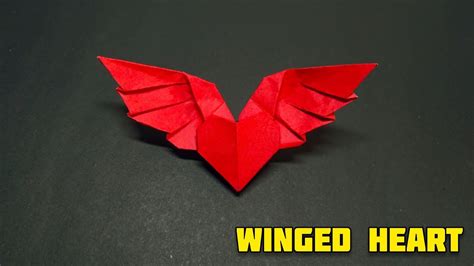 Origami Winged Heart Paper Winged Heart Origami Tutorial Youtube
