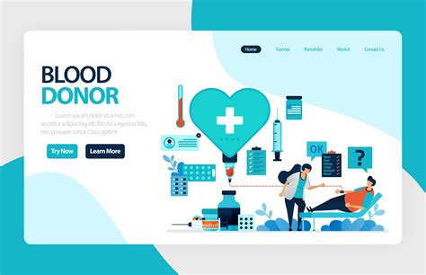 Vector Flat Illustration Template Of Blood Donation And Charity June