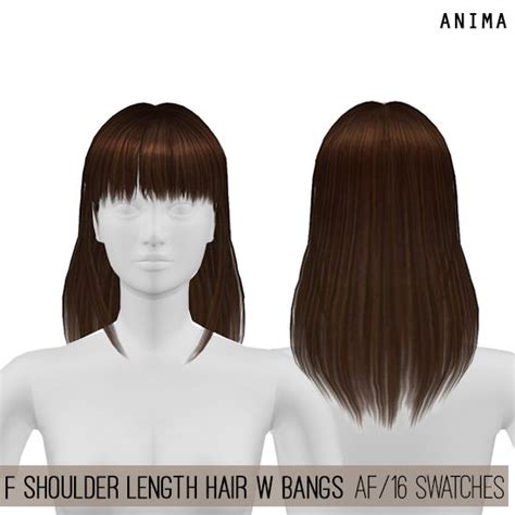 Ts4 F Shoulder Length Hair W Bangs P Hair Lengths Shoulder Length