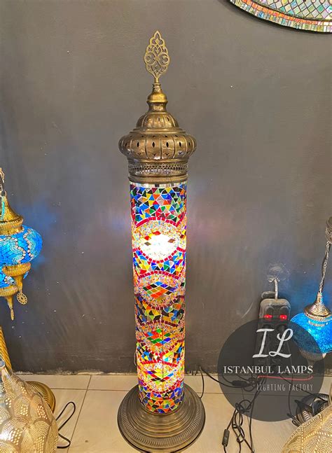 Oriental Cylinder Turkish Mosaic Floor Lamp Large Moroccan Etsy Uk
