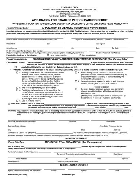 Letter Disabled Person Parking Permit Florida Form Fill Out And Sign