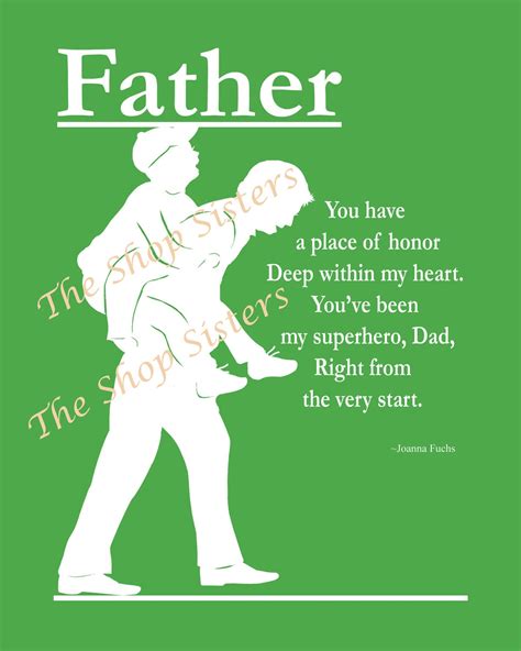 Dad Father Son Fathers Day Poem Silhouette Black 8x10
