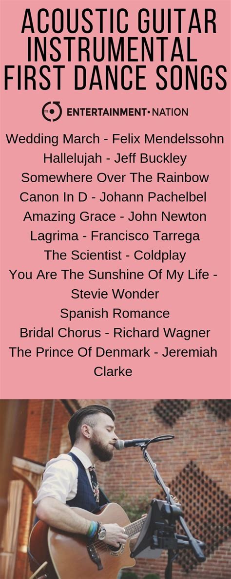 Some of the top musical selections for weddings are those that incorporate an acoustic guitar sound. 100 Romantic Acoustic Guitar Wedding Ceremony Songs ...