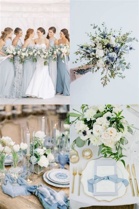Wedding bouquet of white and pink flowers. 20 Light Blue Wedding Color Ideas for Spring 2020 (With ...