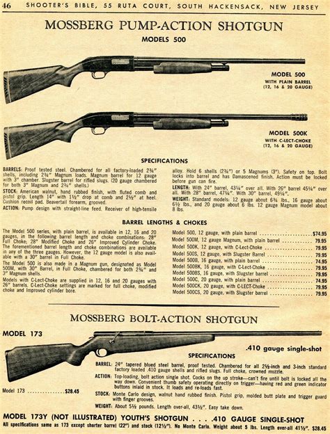 1965 Print Ad Of Mossberg Model 500 500K Pump Action 173 Bolt Action