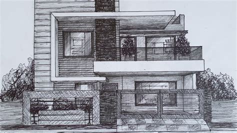 Drawing A Modern House In 1 Point Perspective Youtube