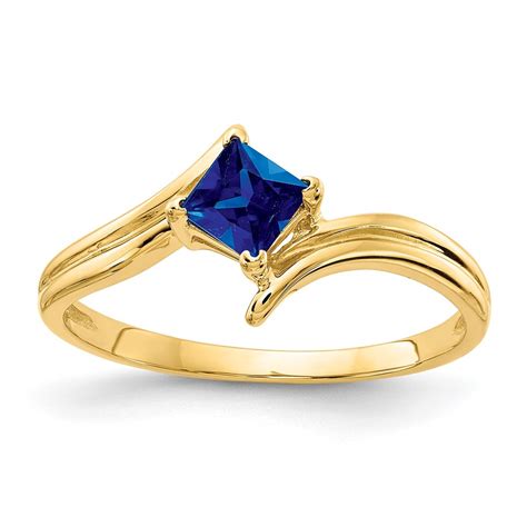 14k 4mm Princess Cut Sapphire Ring The Gold Store