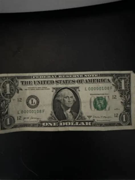 Low Serial Number 1 Dollar Bill 108 30000 Picclick