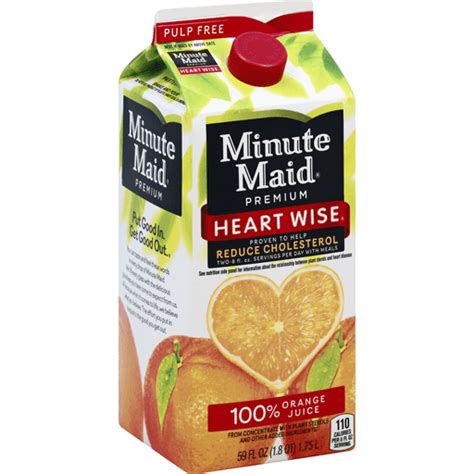 Minute Maid Premium Heart Wise 100 Juice Orange Pulp Free Juice