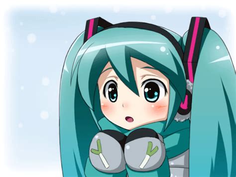 Safebooru Animated Animated  Aqua Eyes Aqua Hair Breath Cold Earmuffs  Gloves Hatsune