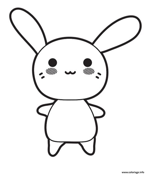 Coloriage Lapin Mignon Simple Dessin Lapin à Imprimer