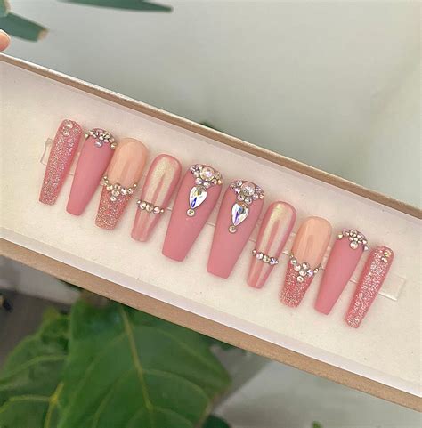 Press On Nails Coffin Made For Demand Of Fake Nails False Etsy