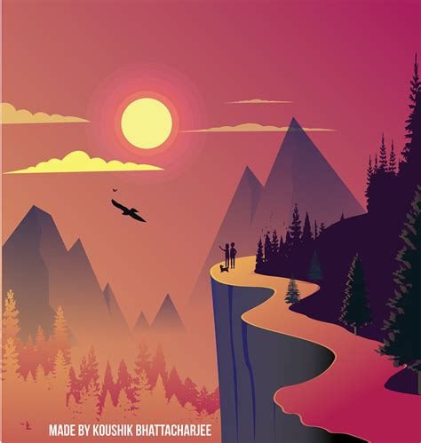 Mountain Landscape Vector Design Poster On Behance