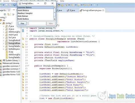 Java Swing List Example Examples Java Code Geeks 2022