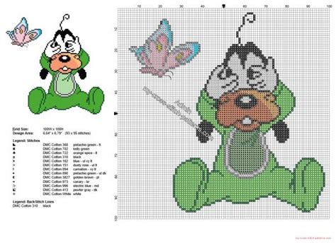 Charts, patterns and everything needlepoint. Disney baby Goofy hide and seek free cross stitch pattern ...