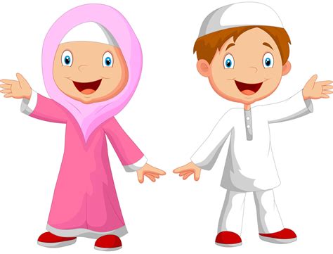 Clipart Animasi Anak Muslim Png Gudang Gambar Vector Png