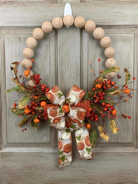 30 Fall Wood Bead Wreaths For Autumn Artofit