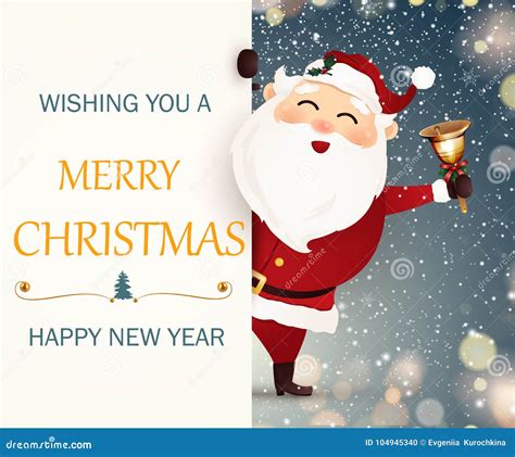 Wishing You A Merry Christmas Happy New Year Smiling Happy Santa