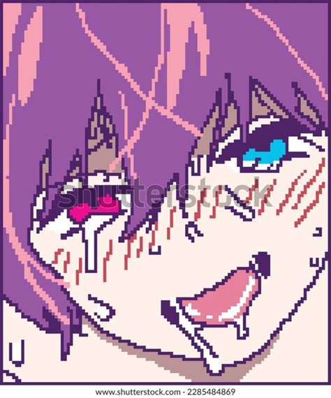 Ahegao Anime Face Pixel Art 12 Stock Vector Royalty Free 2285484869
