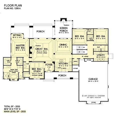 Single storey house plans australia. Home Plan The Markham by Donald A. Gardner Architects ...