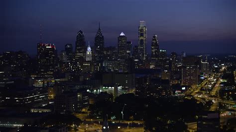 48k Stock Footage Aerial Video Of Downtown Philadelphia Skyline