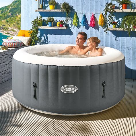 Cleverspa Shades 800 Liter 70 Inch 4 Person Inflatable Round Hot Tub