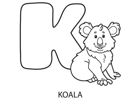 Letra K Y Koala Para Colorear Imprimir E Dibujar Coloringonlycom