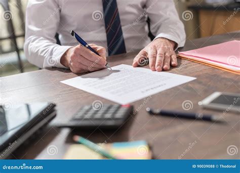 Businessman Signing A Document Stock Photo Image Of Paper Official