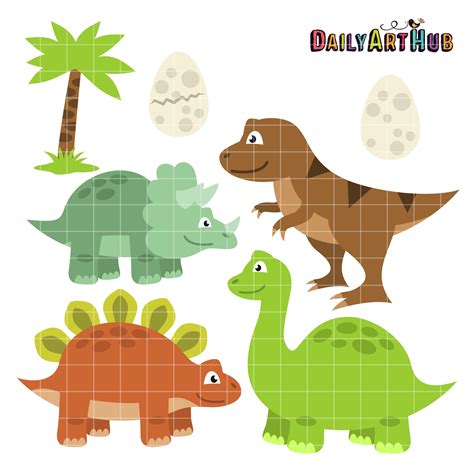 Dinos Clip Art Set Art Hub Baby Boy Rooms Cartoon Kids Free Clip Art