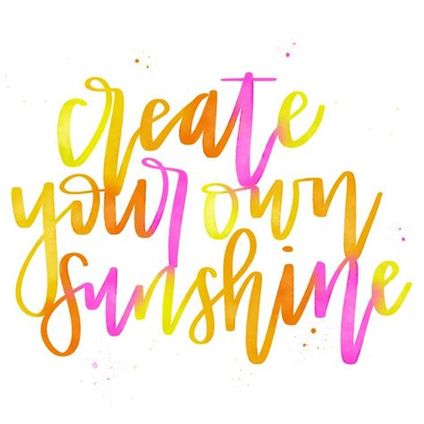 Create Your Own Sunshine Printable Calligraphy Digital Etsy In 2020