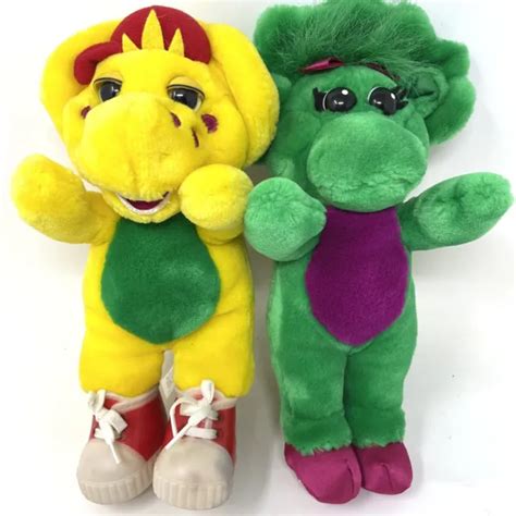 Barney Friends Vintage 90s Bj And Baby Bop Plush Stuffed Animals Dinosaur
