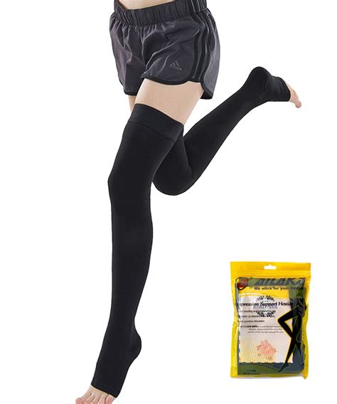 Ailaka Open Toe Thigh High 20 30 Mmhg Compression Stockings For Women