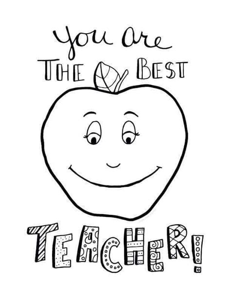 Teacher Appreciation Week Coloring Pages Pdf Free Free Coloring