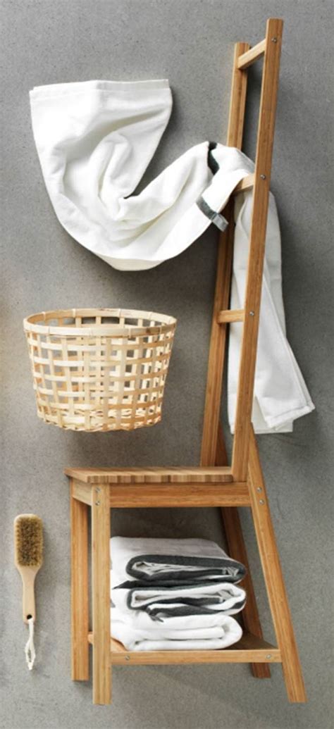 Free delivery and returns on ebay plus items for plus members. RÅGRUND Chair with towel rack - bamboo | Ikea bathroom ...