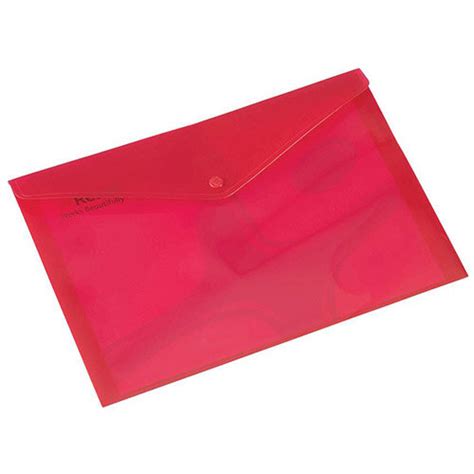 Rexel Popper Wallet Polypropylene A4 Translucent Red Ref 16129rd Pack