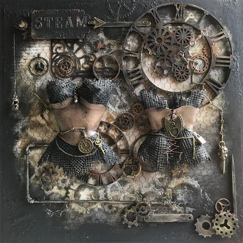 Mixed Media Steampunk Canvas Created By Cleo Doyle All Mdf Pieces