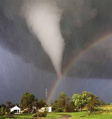 Tornado And Rainbow Over Kansasscary And Beautiful All