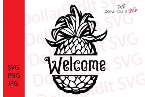 Welcome Pineapple Graphic By Dollar Did It Svg Design Cuts For Cricut