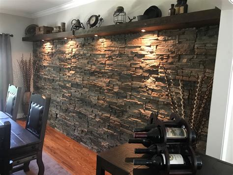 Stone wall cladding are the easiest when it comes to give walls natural look whether it is indoor or outdoor. Interior Stone Accent Wall Ideas by Wes | GenStone