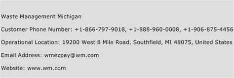 Waste Management Michigan Contact Number | Waste Management Michigan Customer Service Number