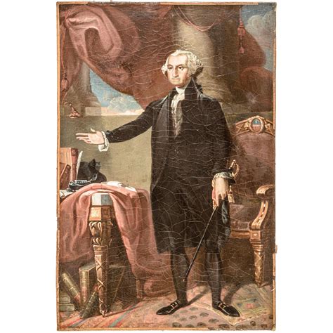 Sold Price George Washington Lansdowne Portrait Oil On Canvas Painting