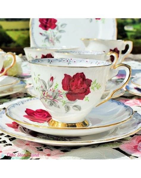 Royal Stafford Roses To Remember Trio Tea Cups Vintage Tea Cups Tea