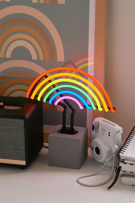 Rainbow Neon Table Lamp Urban Outfitters Australia